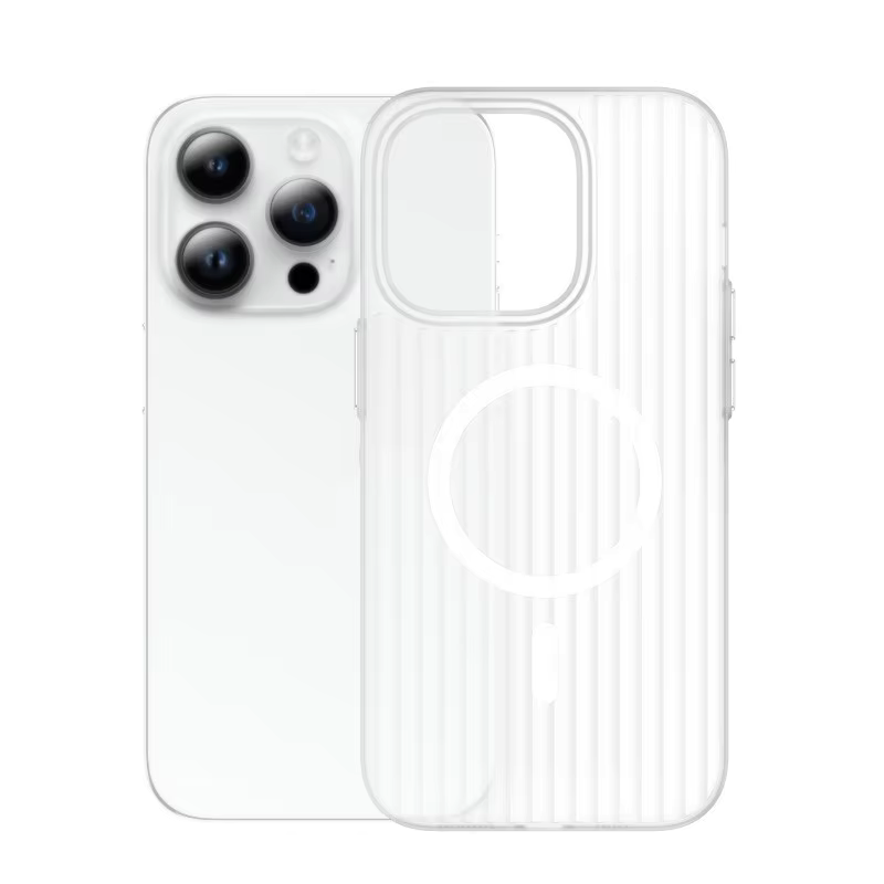 Glossy Wavy Texture Magnetic Wireless Charging Phone Case for iPhone Series