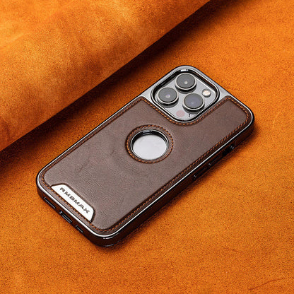 Luxury Bumper Case for iPhone Flexible Vegan Leather Electroplated Sides & Logocut