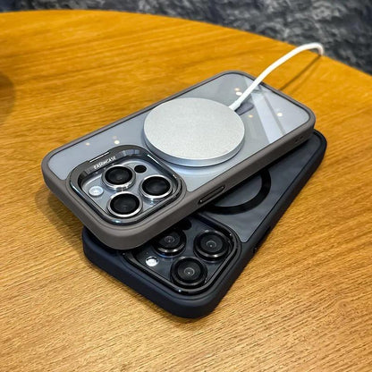 Luxury Camera Lens Flip Bracket Case - iPhone