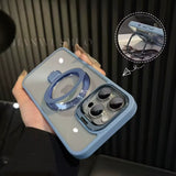 Magnetic Double Stand  Case for iPhone  integrated lens stand back covers