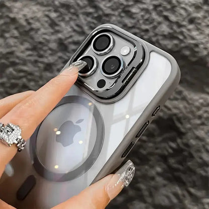 Luxury Camera Lens Flip Bracket Case - iPhone