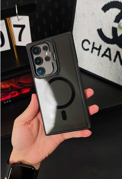 Magnetic Armor Case with Built-in Power Grip & Metal Stand for Samsung Ultra Series