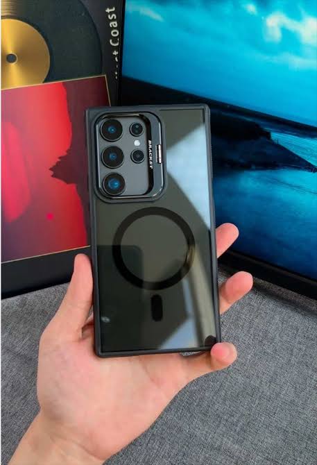 Magnetic Armor Case with Built-in Power Grip & Metal Stand for Samsung Ultra Series