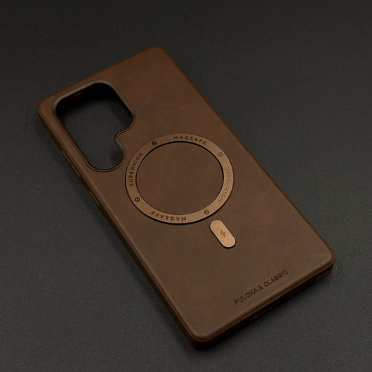 Classic Vintage PU Leather Magnetic Case for Samsung Series