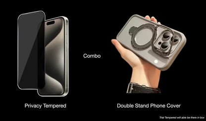 iPhone Privacy Tempered & Double Stand Phone Cover