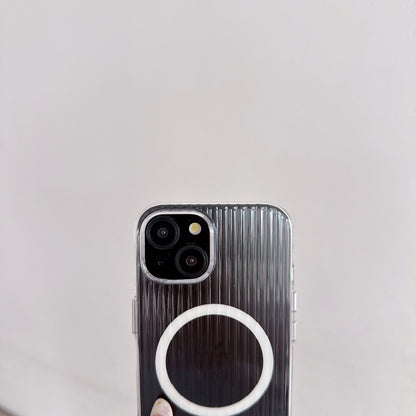 Glossy Wavy Texture Magnetic Wireless Charging Phone Case for iPhone Series