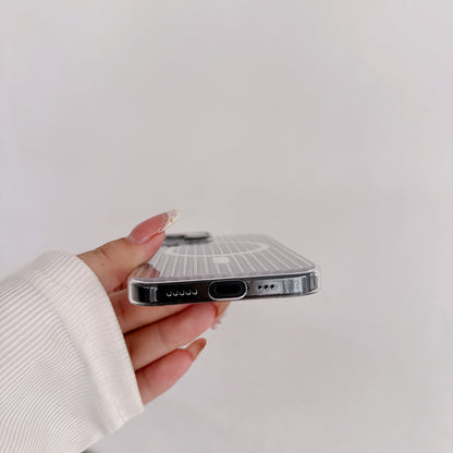 Glossy Wavy Texture Magnetic Wireless Charging Phone Case for iPhone Series