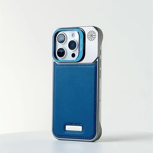 Leather Metal Stand Case with, Anti-Scratch &amp; Dust Protection, Raised Lens Protector, Soft Leather Covers, Titanium Edges.